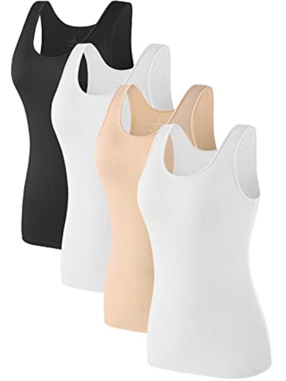 4 Pack Womens Tank Top Seamless Layering Basic Undershirt Sleeveless Modal
